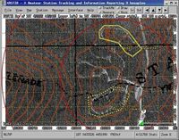 "ICS and SAR Objects on air photo with contour lines from DRG"
